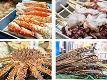 We offer an extensive lineup of seasonal fresh fish, ingredients and materials from Hokkaido.