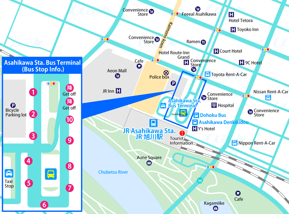 Asahikawa Bus Map