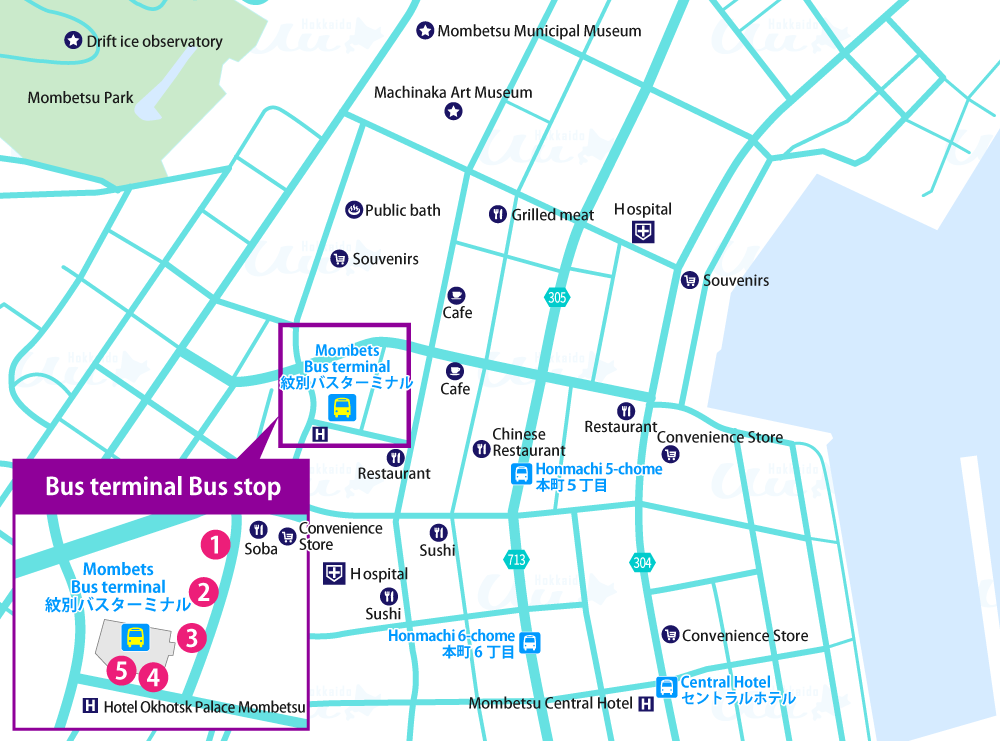 Mombetsu Bus Map